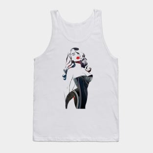 Romantic Girl Art Colourful Glossy theme Effect Tank Top